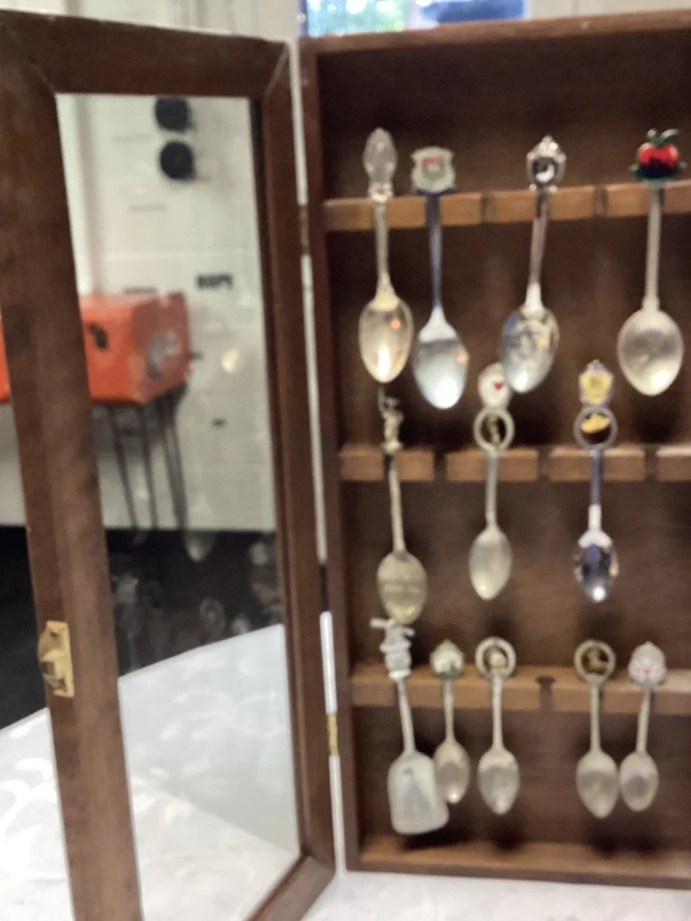 SPOON COLLECTION IN GLASS CASE